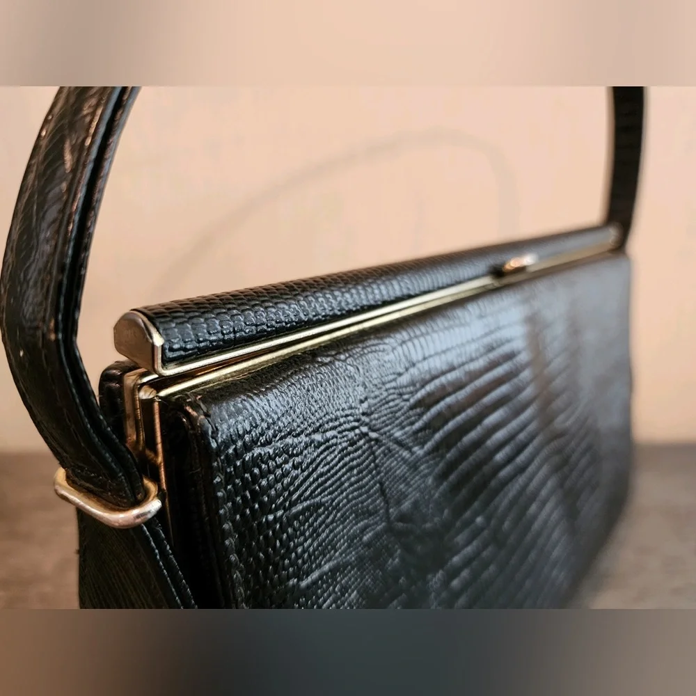 Vintage & Rare Original by Caprice Genuine Embossed Leather Satchel Lux Handbag - Picture 11 of 13